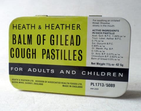 Vintage Chemist Medical Tin Heath & Heather Balm of Gilead Cough Pastilles 1960s Golf Samuel Ryder