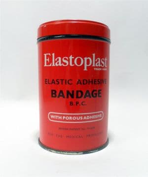 Vintage Chemist Patent Tin Elastoplast Smith & Nephew Hull Welwyn Garden City Bandage 1950s