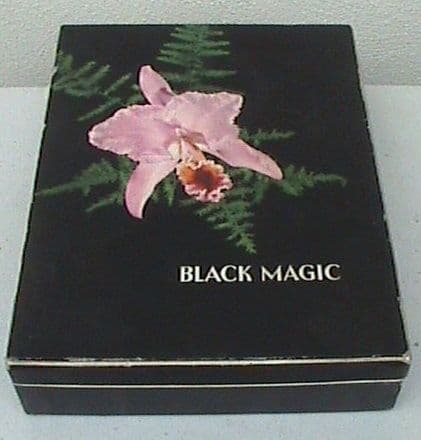Vintage Chocolate Box Black Magic Rowntree York England 1lb 6oz Floral Series, 1970s