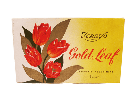 Vintage Chocolate Box Joseph Terry & Co. Ltd York Terry's Gold Leaf Assortment 1/2lb 1950s Floral