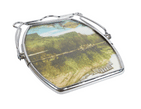 Vintage Chrome Diamond Brand Folding Vanity Mirror Circa 1960s Travel Potala Palace Tibet Lhasa