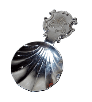 Vintage Chrome Plate Isle Of Man Caddy Spoon Three Legs of Man Triskelion IOM Circa 1960s