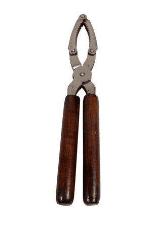 Vintage Chrome Plated Nut Crackers Nutcrackers by Nutbrown of Blackpool Circa 1960s Wooden Handles