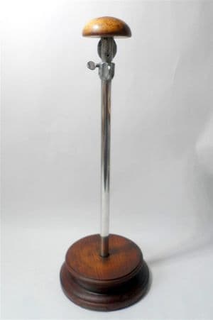 Vintage Chrome Telescopic Extending Wig Hat Display Stand Shop Store Milliners
