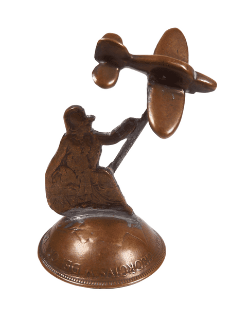Vintage Copper Penny Coin Fund RAF WW2 Spitfire Britannia Mini Miniature Ornament Sculpture