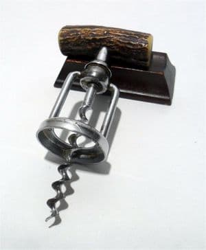 Vintage Corkscrew Antler Horn Handled Open Frame Dreko German Germany Circa 1960s
