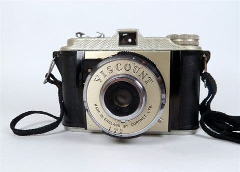 Vintage Coronet Ltd Viscount 828 Roll Film Box Camera Birmingham England 1957 Original Strap N11811