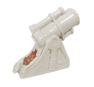 Vintage Crested China WW1 British Trench Mortar Gun Crest of Leicester Birks Rawlins Co Savoy China