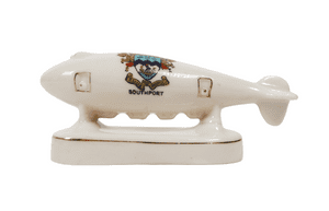 Vintage Crested China WW1 Super Zeppelin Crest of Southport A&S Arcadian China 1916 Reg No
