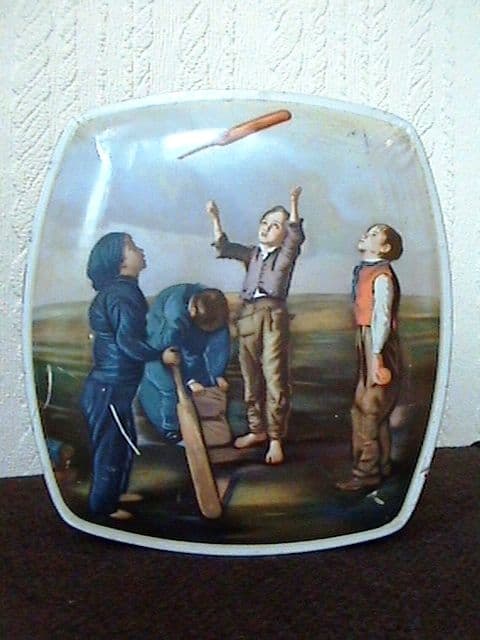 Vintage Cricket Biscuit Tin - Huntley & Palmers - Boys Cricket Match, Circa 1965