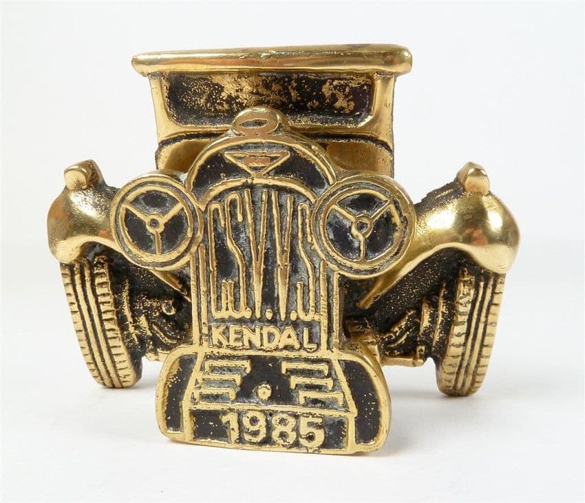 Vintage CSVVS Cumbria Steam Gathering Vehicle Society Brass Car Door Knocker Souvenir Kendal 1985