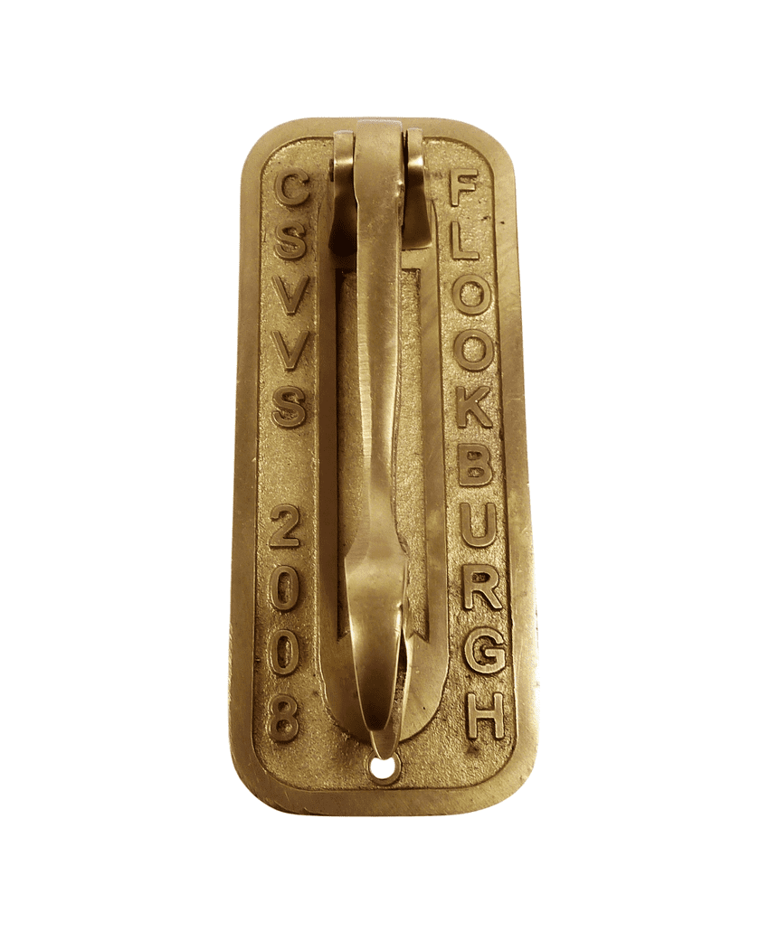 Vintage CSVVS Cumbria Steam Gathering Vehicle Society Brass Spanner Door Knocker Souvenir Flookburgh