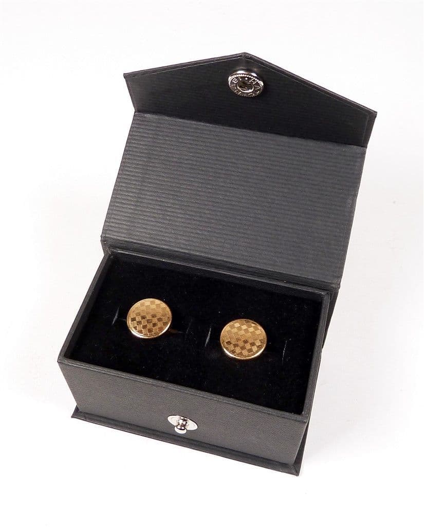 Vintage Cufflinks Cuff Links Art Deco Geometric Stratton Expanda Patent Retractable Chain Gold Tone
