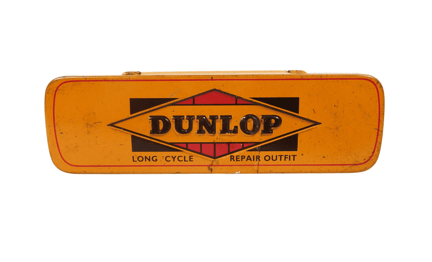 Vintage Cycling Tin Dunlop Long Cycle Repair Outfit 1950s Bike Bicycle Wise Man Tool Kit Contents