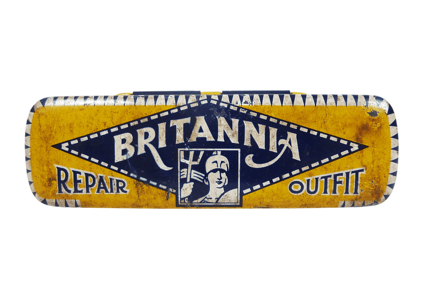 Vintage Cycling Tin Lee-Healey Leicester Britannia Repair Outfit Circa 1950s Bike Bicycle