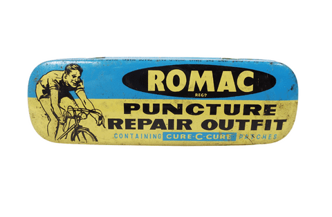 Vintage Cycling Tin Romac Cure-C-Cure Puncture Repair Outfit Bike Bicycle Cycle Motorbike Pictorial