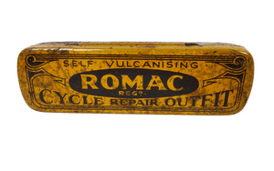 Vintage Cycling Tin Romac Self Vulcanising Puncture Repair Outfit Bicycle Cycle Art Nouveau Design