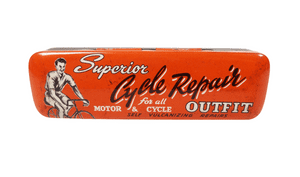 Vintage Cycling Tin Superior Repair Outfit Circa 1950s Bike Bicycle Cycle Motorbike Pictorial
