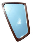 Vintage Danish MCM Mid Century Modern Wood Teak Asymmetrical Freeform Mirror 1950s Bevelled Glass