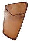 Vintage Danish MCM Mid Century Modern Wood Teak Asymmetrical Freeform Mirror 1950s Bevelled Glass