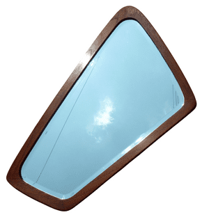 Vintage Danish MCM Mid Century Modern Wood Teak Asymmetrical Freeform Mirror 1950s Bevelled Glass