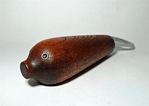 Vintage Danish Teak Fish Figural Bottle Opener 1960s Mid Century Scandinavian Design Seal
