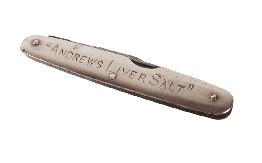 Vintage Dawes & Ball Sheffield Andrews Liver Salt Keeps You Right Pocket Pen Knife Advertising