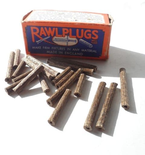 Vintage Decorating DIY Rawlplugs 27 Size No8 Assorted Box c/w 22 Plugs Circa 1950s John Rawlings (1)