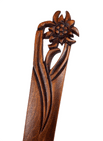 Vintage Desk Hand Carved Wood Paper Knife Letter Opener Kandersteg Switzerland Souvenir Edelweiss