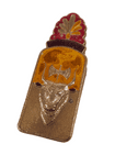 Vintage Desk Mid Century Cnossos Knossos Crete Greece Minotaur Brass & Enamel Paper Clip Holder