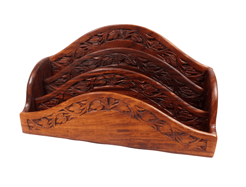 Vintage Desk Office Large Wooden Stationery Cabinet Organiser 1970s Letters Envelopes Paper Rack Box