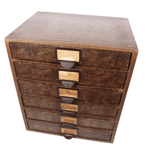 Vintage Desk Table Top Paper Covered Pine Stationery Filing Drawers Office Storage Levenshulme Shop