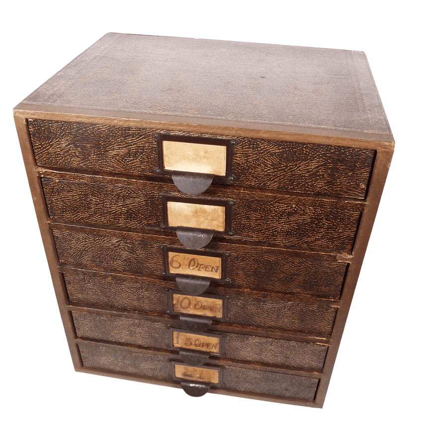 Vintage Desk Table Top Paper Covered Pine Stationery Filing Drawers Office Storage Levenshulme Shop