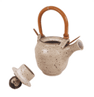 Vintage Dianne Cross Ceramics Studio Pottery Hedgehog Teapot Bamboo Handle Oriental Leach Style