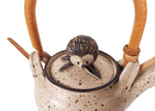 Vintage Dianne Cross Ceramics Studio Pottery Hedgehog Teapot Bamboo Handle Oriental Leach Style