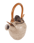 Vintage Dianne Cross Ceramics Studio Pottery Hedgehog Teapot Bamboo Handle Oriental Leach Style