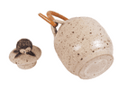 Vintage Dianne Cross Ceramics Studio Pottery Hedgehog Teapot Bamboo Handle Oriental Leach Style