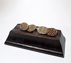 Vintage Dress Cufflinks Cuff Links Gold Filled Gilt Metal Oval Art Nouveau Design Circa 1900s