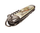 Vintage Dutch Menin Gate Souvenir Pictorial Multi Pocket Knife Corkscrew Glass Cutter Opener Reamer