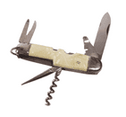 Vintage Dutch Menin Gate Souvenir Pictorial Multi Pocket Knife Corkscrew Glass Cutter Opener Reamer