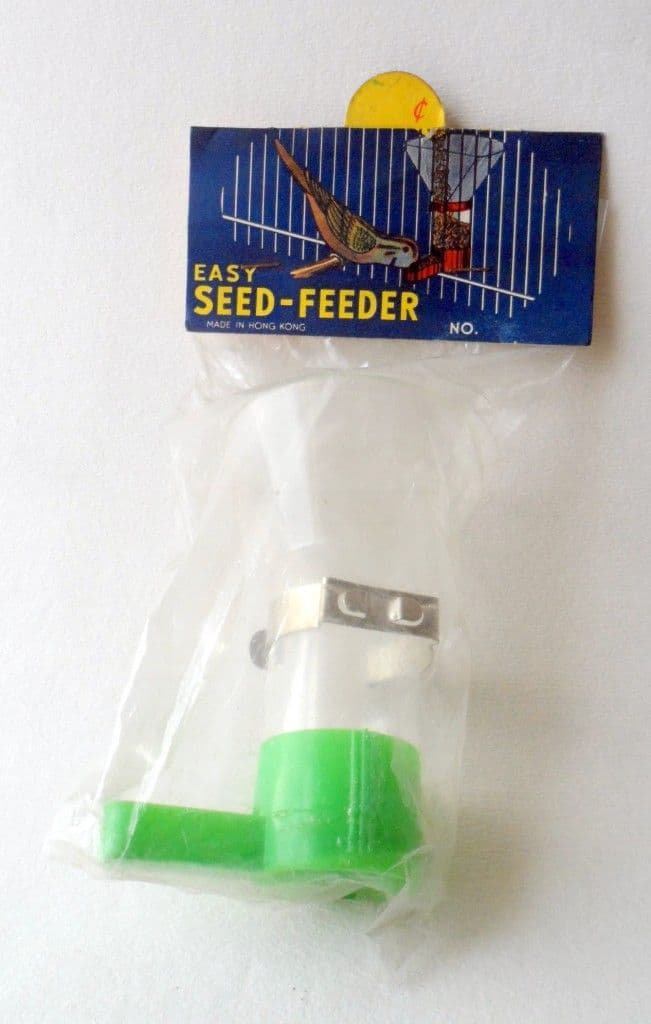 Vintage Easy Seed Feeder in Original Packaging Made In Hong Kong 1950s 1960s Birds Bird Feeding Cage