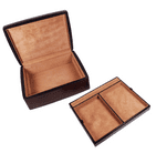 Vintage Elsa Peretti Wave Tiffany & Co Brown Leather Designer Luxury Two Level Jewellery Jewelry Box
