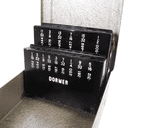 Vintage Empty Garage Tin Dormer Sheffield Imperial Drill Bit Metal Box Display Storage