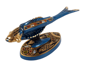 Vintage Enamel Paint & Brass Figural Fish Jerusalem Nutcracker Nut Cracker Made in Israel 1980s