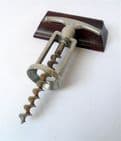 Vintage English Mechanical Nickel Plated Open Frame Corkscrew Circa 1930s Art Deco England