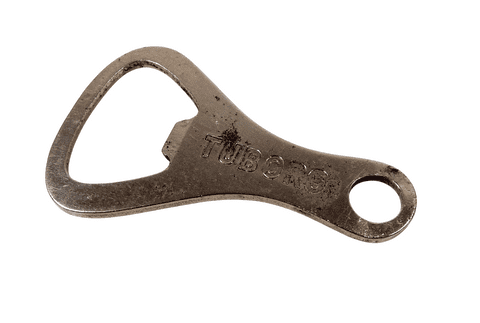 Vintage English Nickel Plated Steel Bottle Opener Tuborg Brewery Lager Beer Circa 1950s