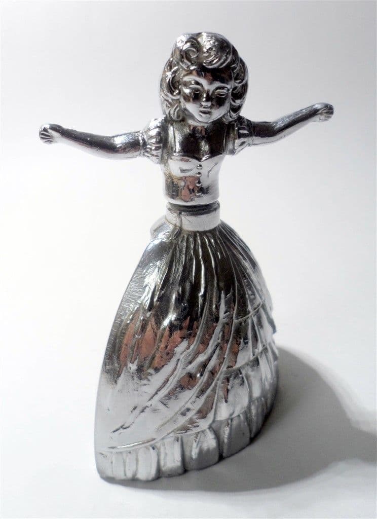 Vintage English Registered Design Crinoline Lady Screw Figural Nutcracker Nut Cracker 1950s Metal