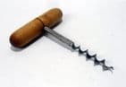 Vintage English Self Puller T Tee Corkscrew Circa 1930s Cigar Type Wooden Wood Handle
