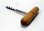 Vintage English Self Puller T Tee Corkscrew Circa 1930s Cigar Type Wooden Wood Handle