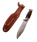 Vintage English Sheath Knife Richards Sheffield Tent Brand Souvenir Caernarvon Wales Banded Design